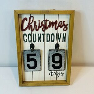 Countdown to Christmas Sign Metal Numbers Flip 13X10